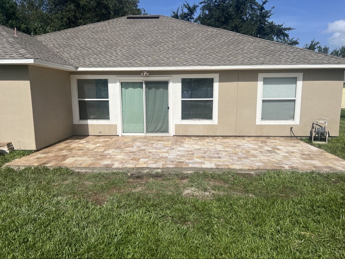 Finished Tremron paver patio after installation